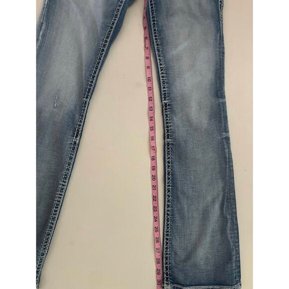 Rock Revival Women’s Jeans Size 28 Bootcut Blue Denim Embellished Pockets - Picture 7 of 9